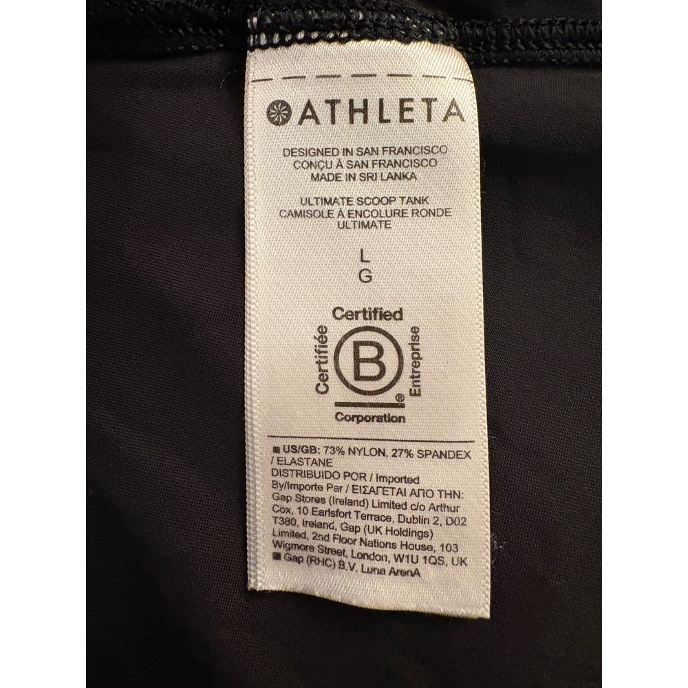 Athleta Ultimate Scoop Tank Black‎ Racerback Workout Top Womens Large - Picture 6 of 6